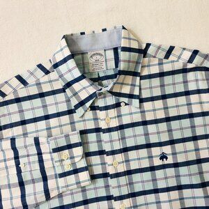 Brooks Brothers Regent Fit Men's Size Large Oxford Plaid Button Up Shirt